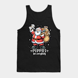 Santa Puppies For Everybody Funny Christmas Tank Top